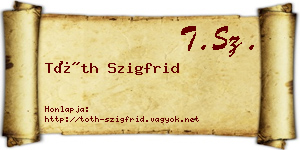 Tóth Szigfrid névjegykártya