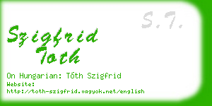 szigfrid toth business card